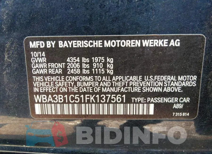 WBA3B1C51FK137561 Photo# 9