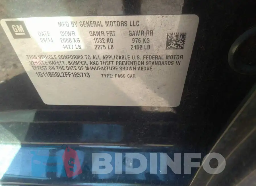 1G11B5SL2FF165713 Photo# 9