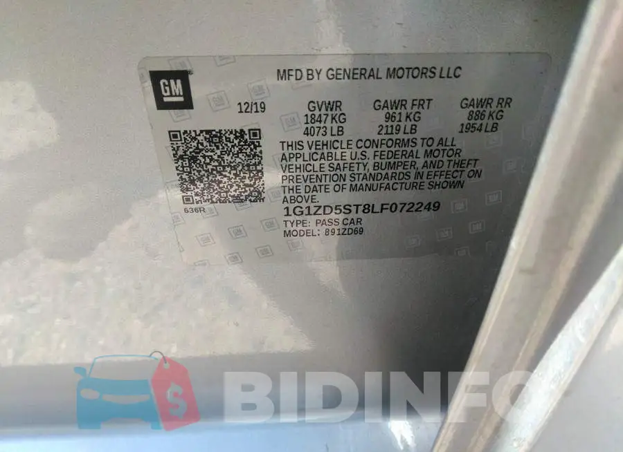 1G1ZD5ST8LF072249 Photo# 9