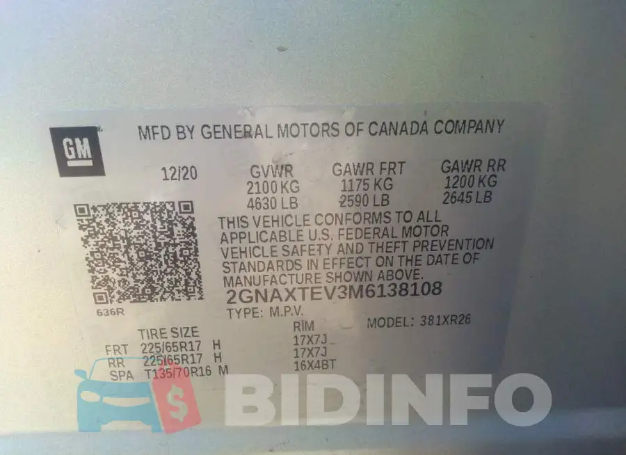 2GNAXTEV3M6138108 Photo# 9
