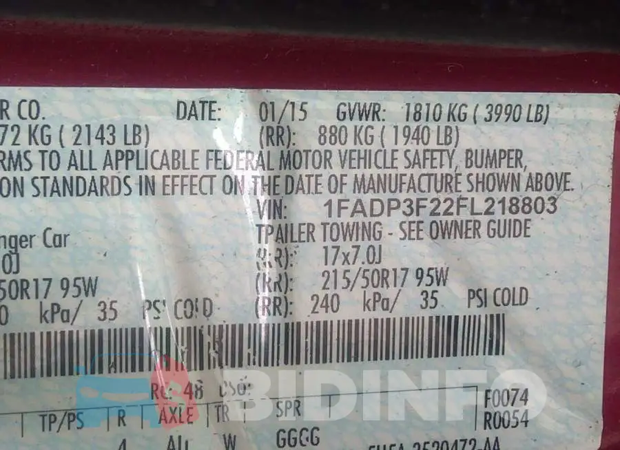 1FADP3F22FL218803 Photo# 9