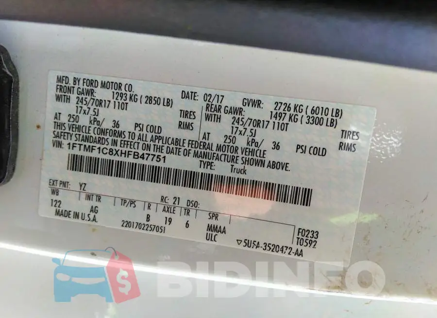 1FTMF1C8XHFB47751 Photo# 9