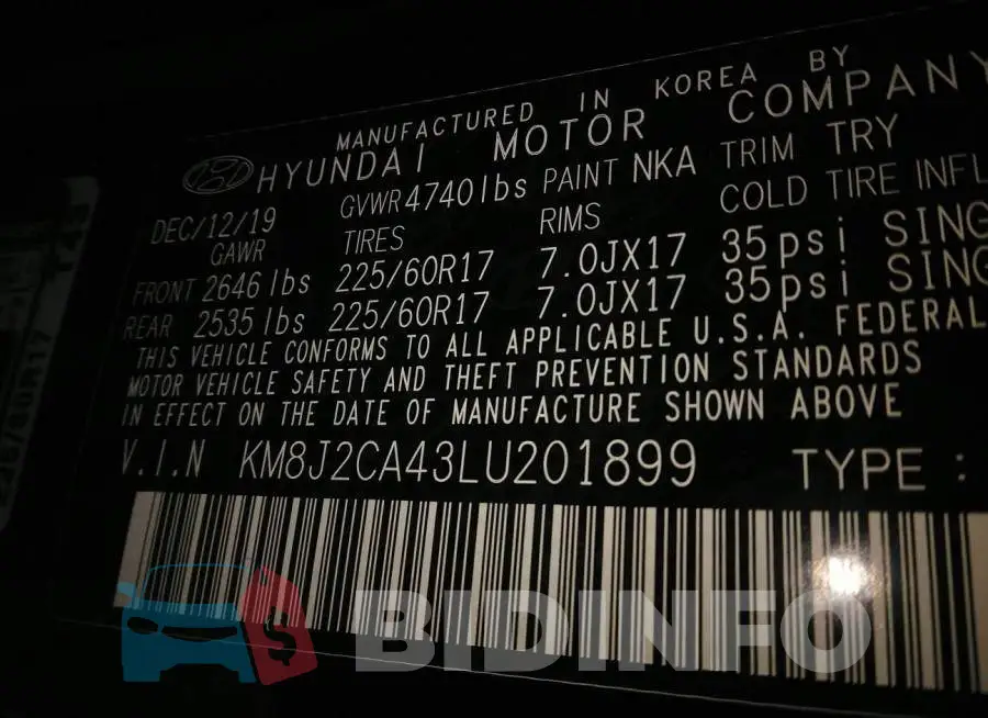 KM8J2CA43LU201899 Photo# 9