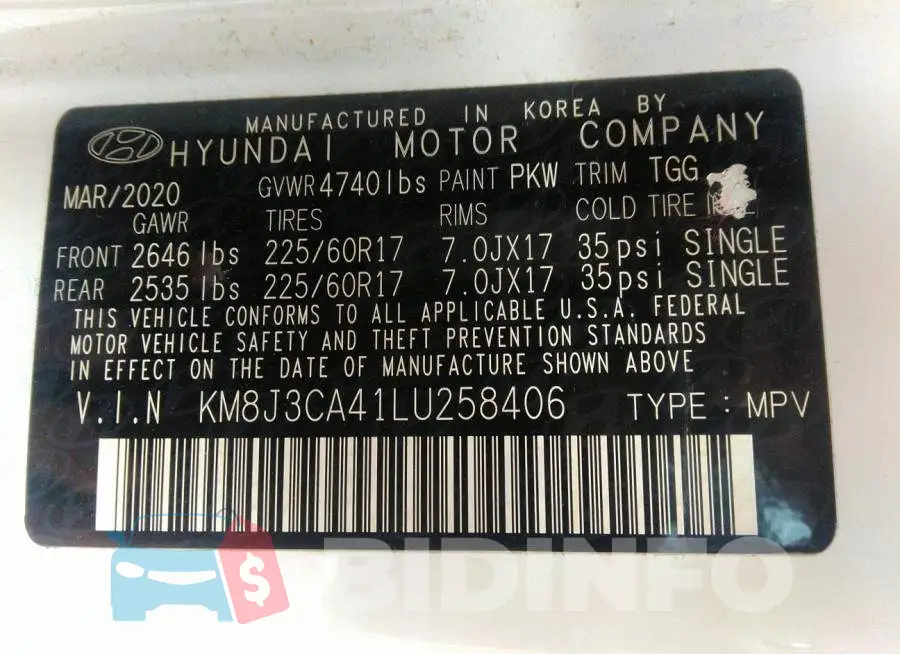 KM8J3CA41LU258406 Photo# 9