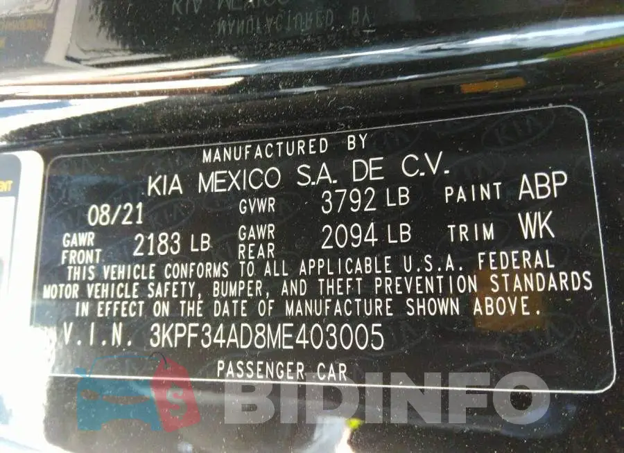 3KPF34AD8ME403005 Photo# 9