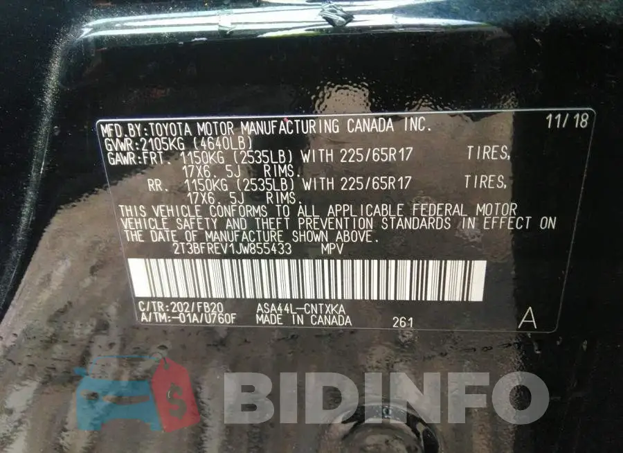 2T3BFREV1JW855433 Photo# 9