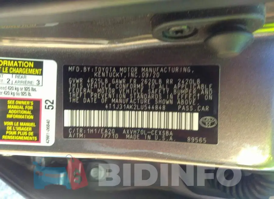4T1J31AK2LU544848 Photo# 9