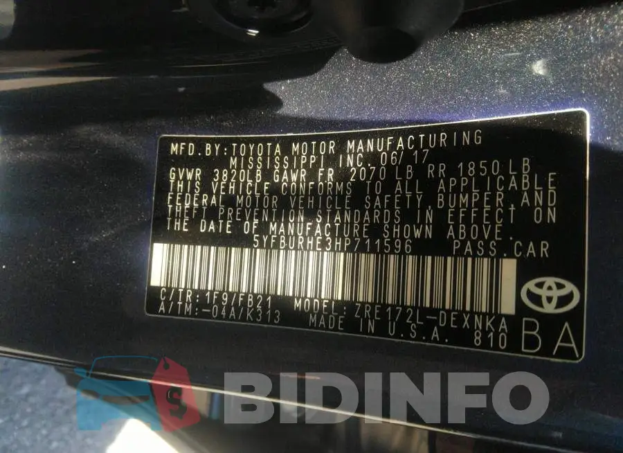 5YFBURHE3HP711596 Photo# 9
