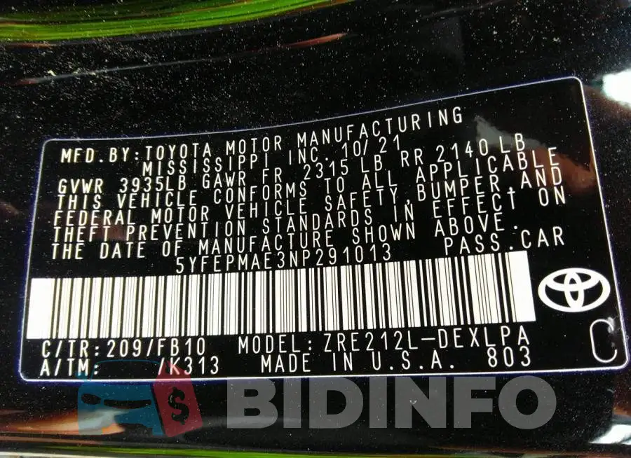 5YFEPMAE3NP291013 Photo# 9