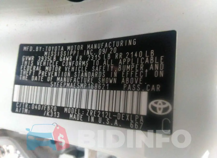 5YFEPMAE5MP168621 Photo# 9