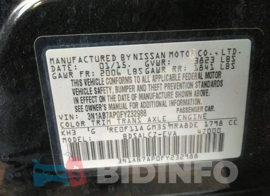 3N1AB7AP0FY232988 Photo# 9