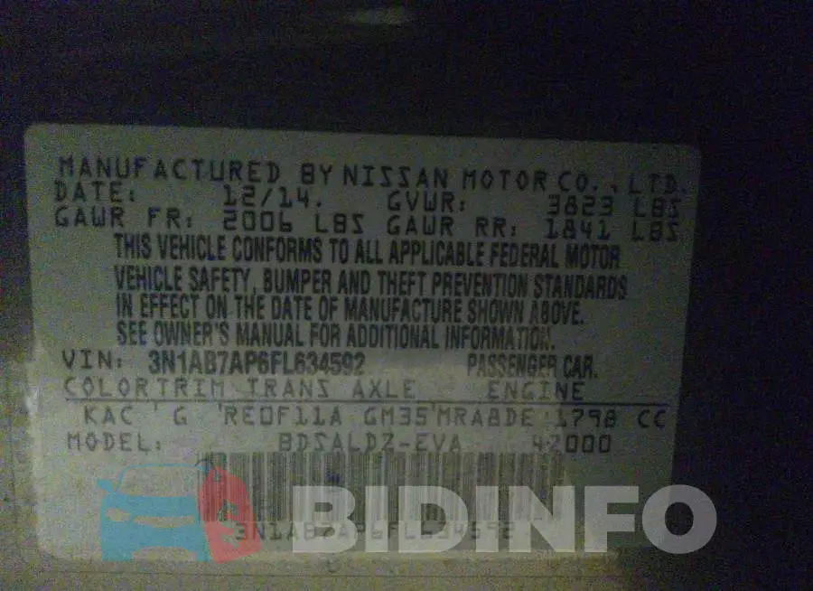 3N1AB7AP6FL634592 Photo# 9