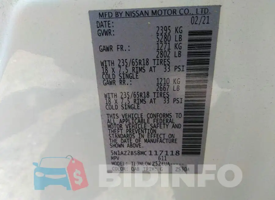 5N1AZ2BS8MC117118 Photo# 9