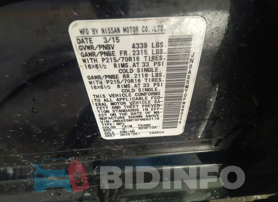 JN8AS5MT0FW660176 Photo# 9
