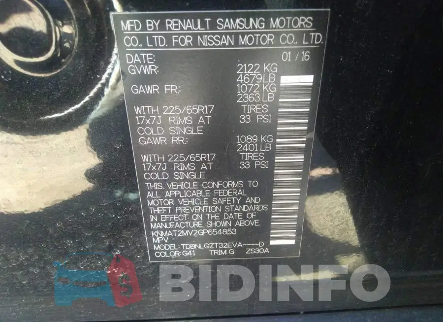 KNMAT2MV2GP654853 Photo# 9