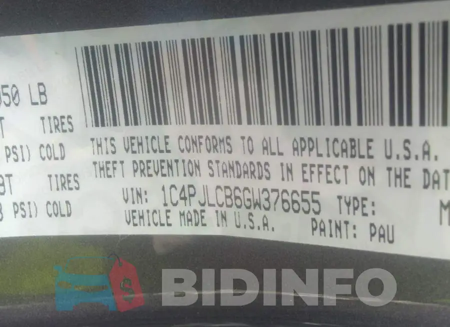 1C4PJLCB6GW376655 Photo# 9