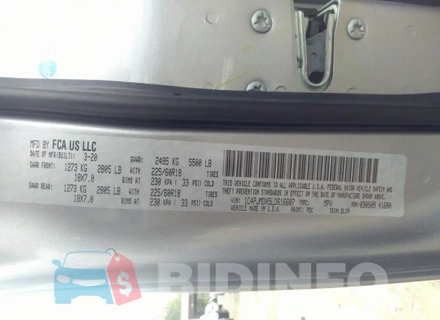 1C4PJMDX5LD616607 Photo# 9
