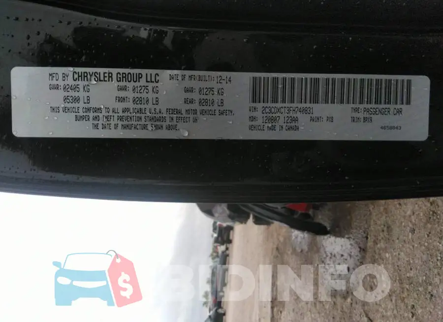 2C3CDXCT3FH740831 Photo# 9
