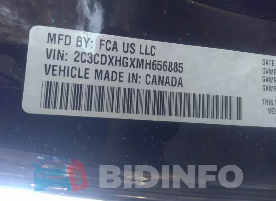 2C3CDXHGXMH656885 Photo# 9