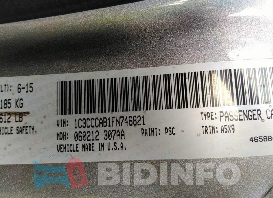 1C3CCCAB1FN746821 Photo# 9