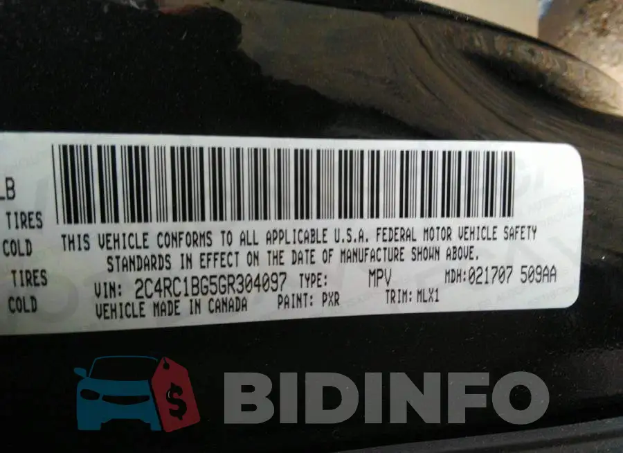 2C4RC1BG5GR304097 Photo# 9