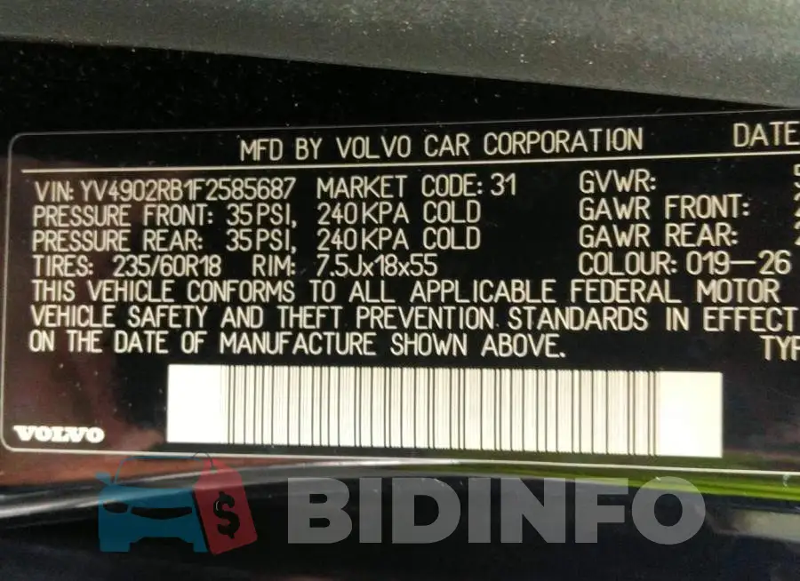 YV4902RB1F2585687 Photo# 9