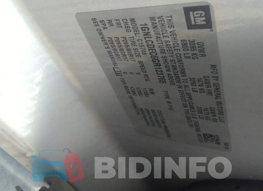 1GNLCDEC6GR123765 Photo# 9