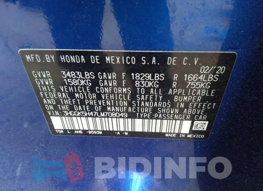 3HGGK5H47LM708049 Photo# 9