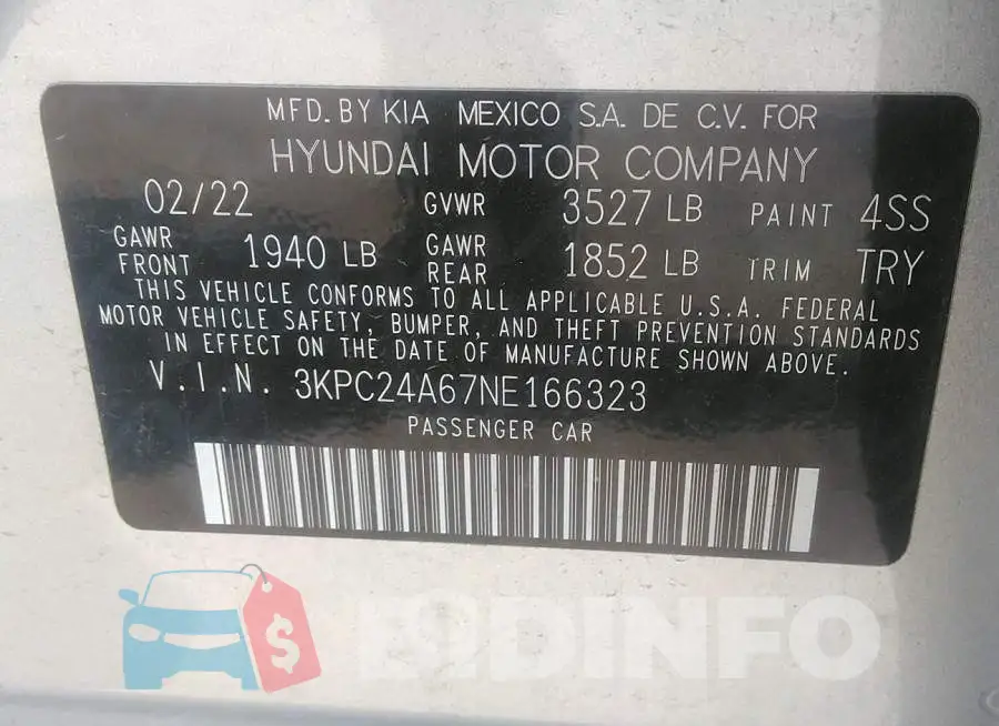 3KPC24A67NE166323 Photo# 9