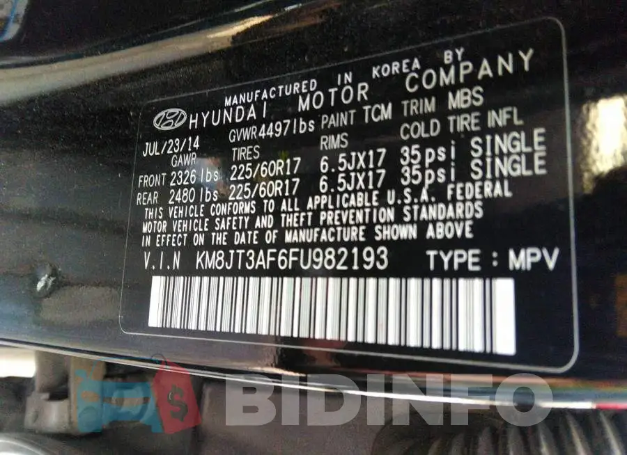 KM8JT3AF6FU982193 Photo# 9