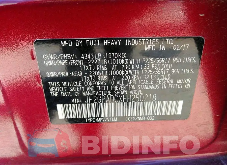 JF2GPADCXHH250218 Photo# 9