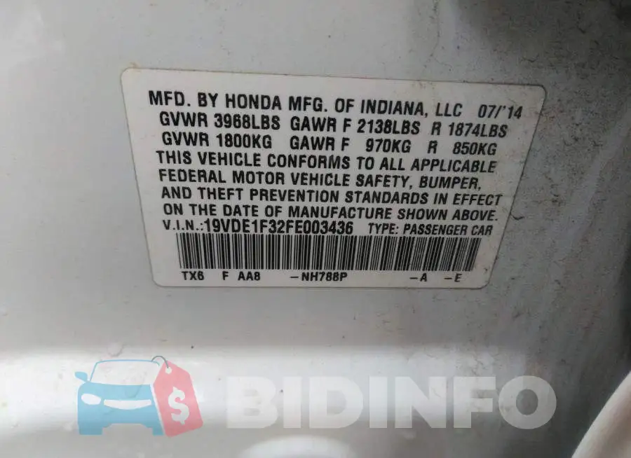 19VDE1F32FE003436 Photo# 9