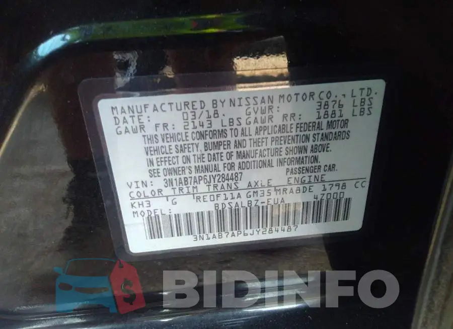 3N1AB7AP6JY284487 Photo# 9