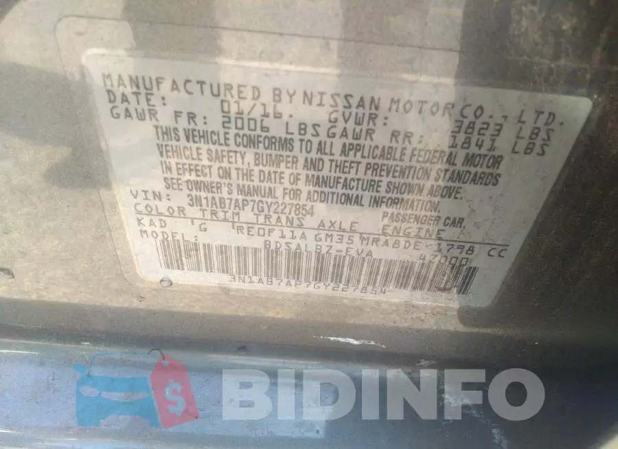 3N1AB7AP7GY227854 Photo# 9