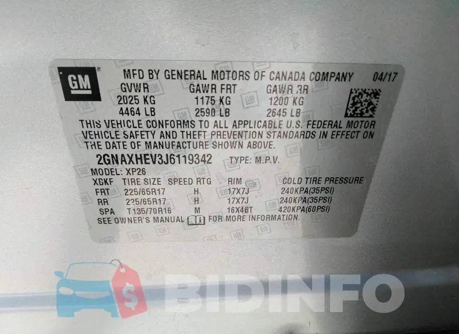 2GNAXHEV3J6119342 Photo# 9