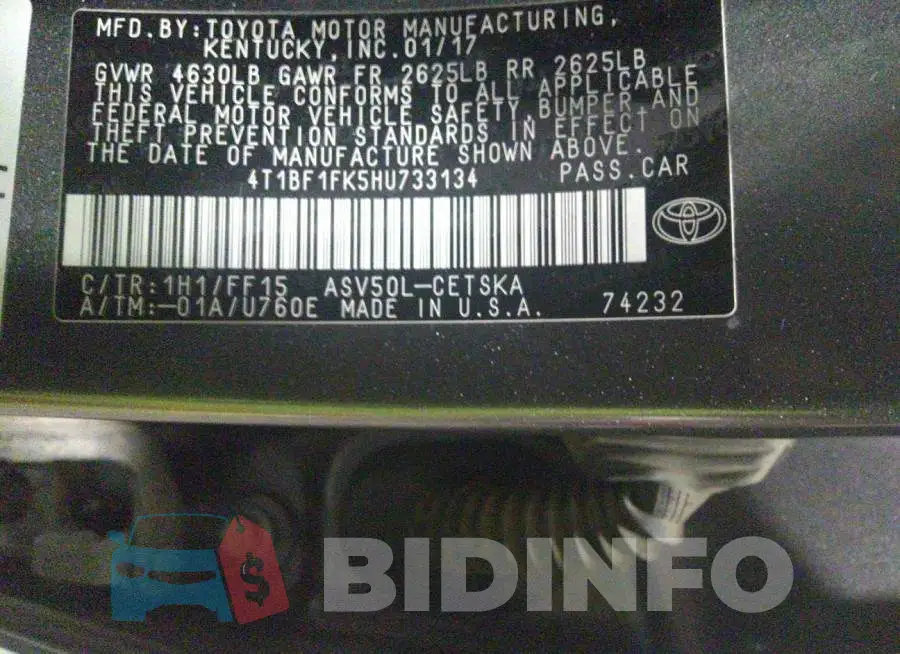 4T1BF1FK5HU733134 Photo# 9
