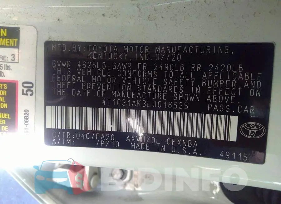 4T1C31AK3LU016535 Photo# 9