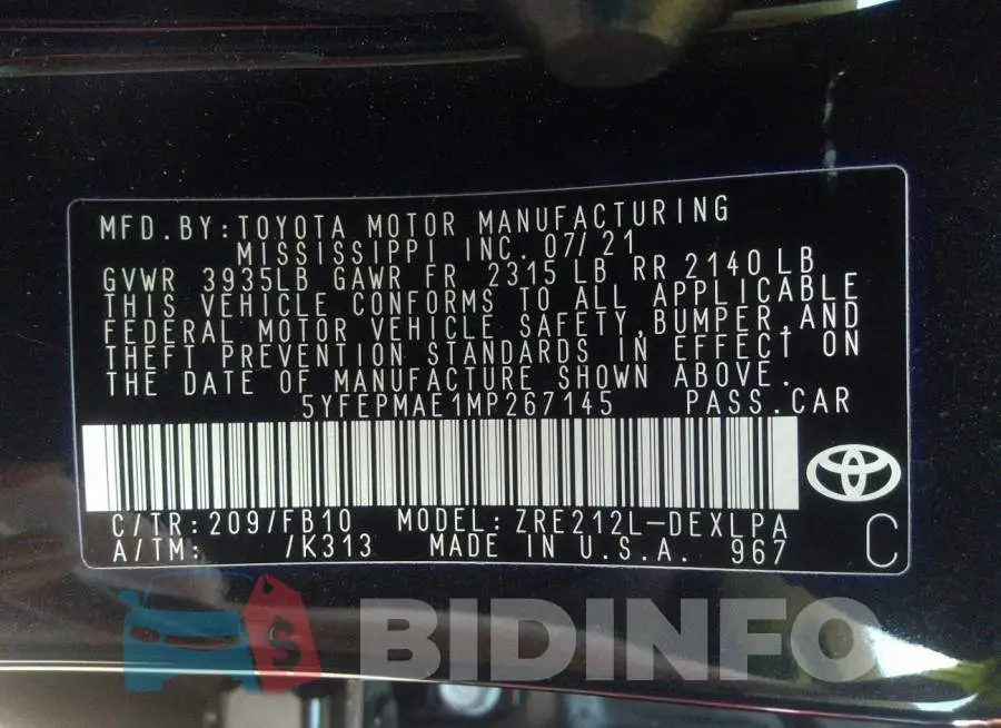 5YFEPMAE1MP267145 Photo# 9