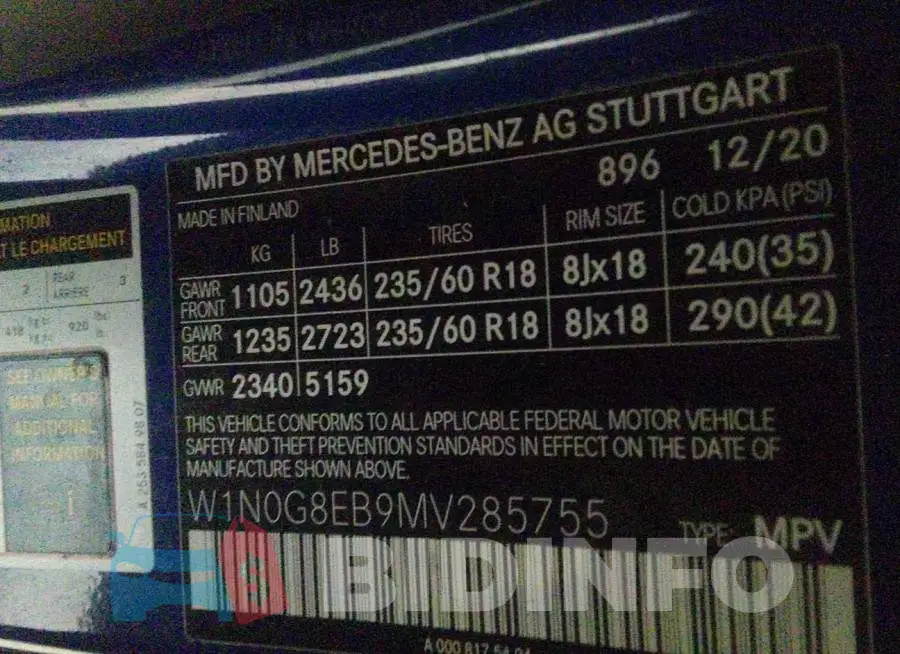 W1N0G8EB9MV285755 Photo# 9