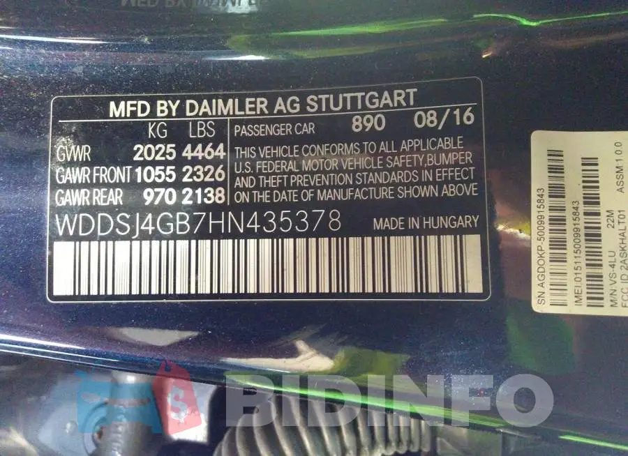 WDDSJ4GB7HN435378 Photo# 9