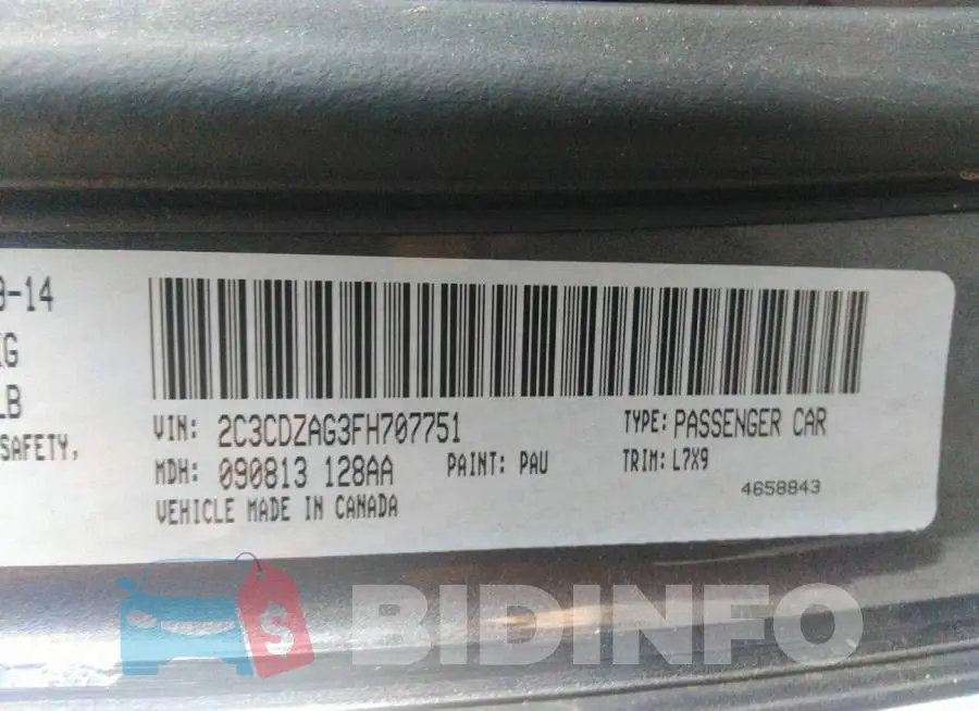 2C3CDZAG3FH707751 Photo# 9