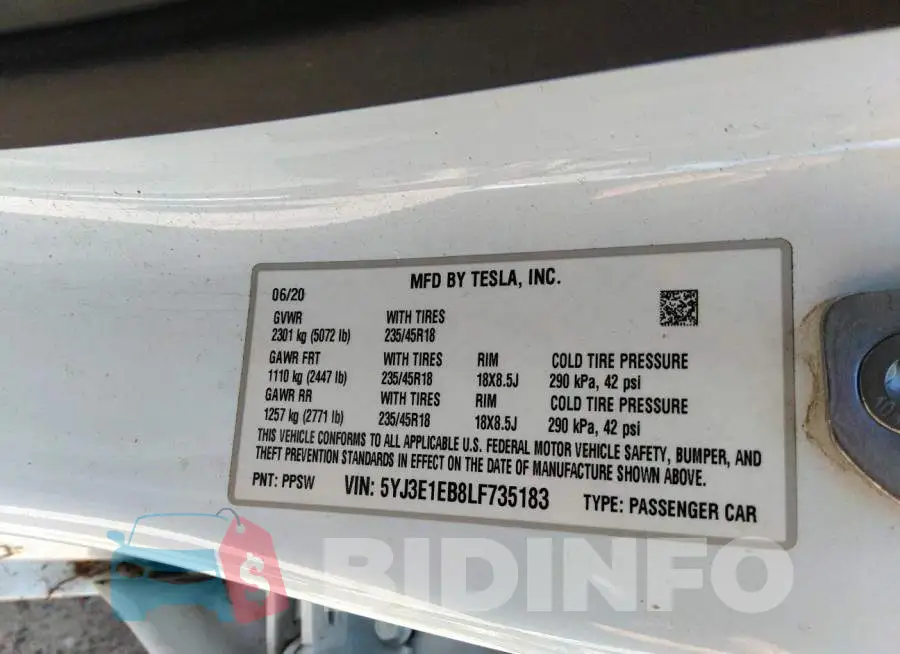 5YJ3E1EB8LF735183 Photo# 9