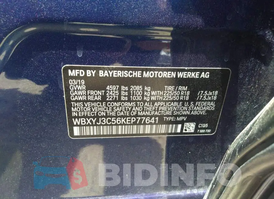 WBXYJ3C56KEP77641 Photo# 9