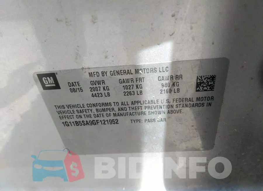 1G11B5SA9GF121952 Photo# 9