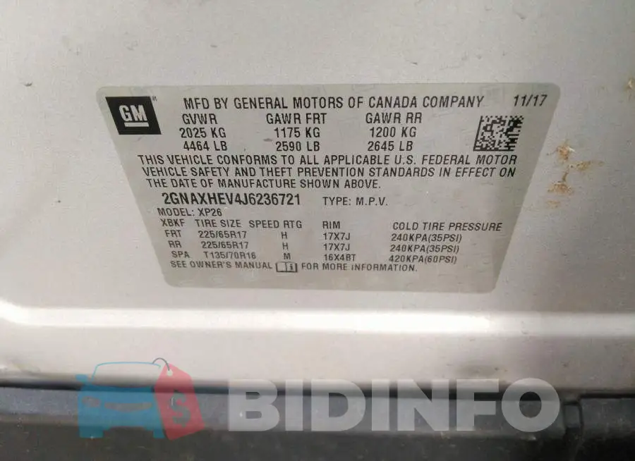 2GNAXHEV4J6236721 Photo# 9