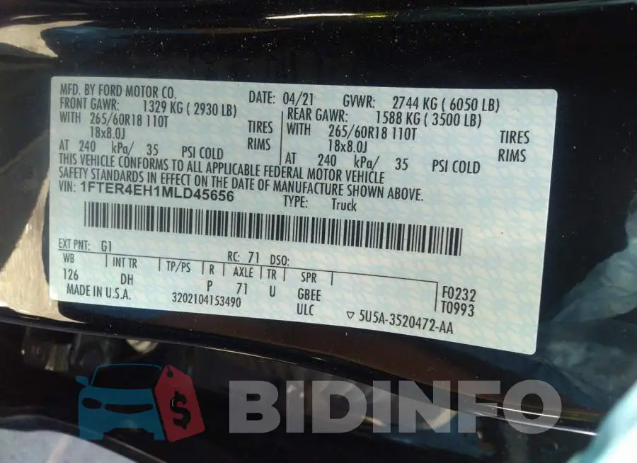 1FTER4EH1MLD45656 Photo# 9