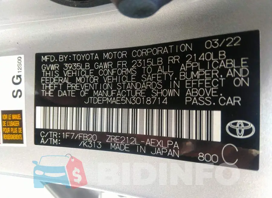 JTDEPMAE5N3018714 Photo# 9