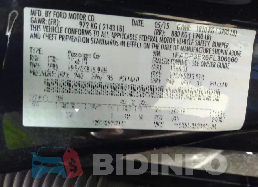 1FADP3E26FL306660 Photo# 9