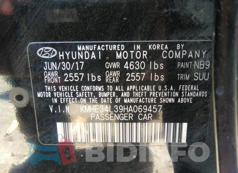 KMHE34L39HA069457 Photo# 9