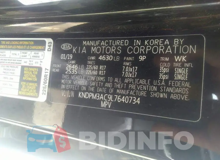 KNDPM3AC9L7640734 Photo# 9